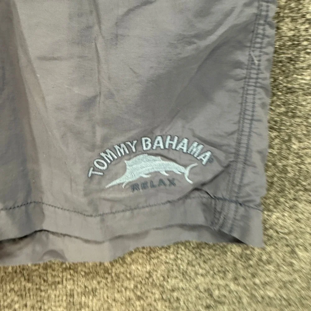 Tommy Bahama‎ Swim Trunks Mens Large Blue Cargo Pocket Marlin Logo Board Shorts
